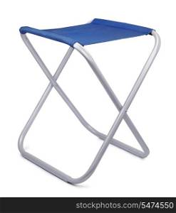 Folding camping stool isolated on white