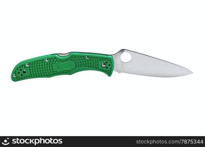 Folding pocket knife with one edge isolated on a white background