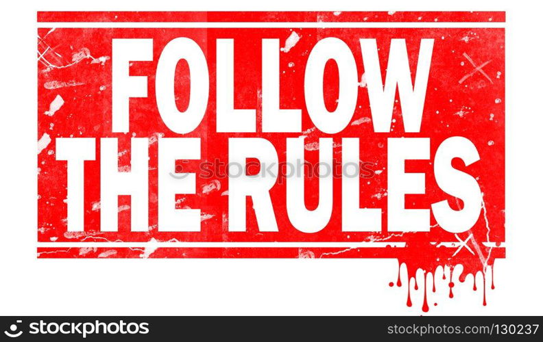 Follow the rules word in red frame, 3D rendering