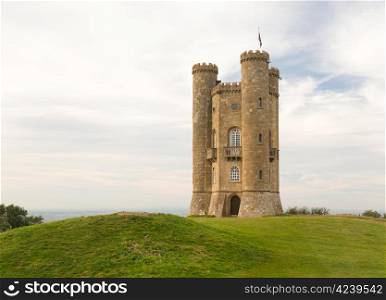 Folly known as Broadway Tower in Cotswolds of England