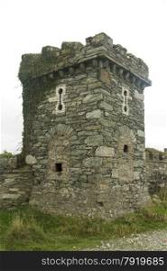 Folly tower, ironically converted to a World War II pillbox. Soldiers Point Hotel, Breakwater, Holyhead, Anglesey, Wales, United Kingdom