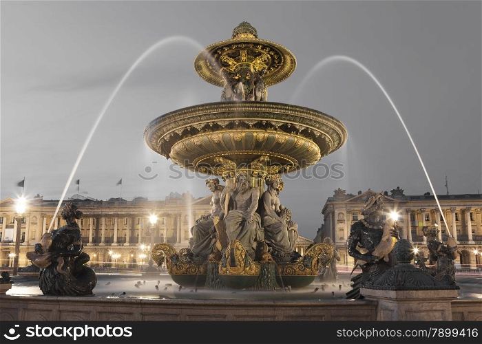 Fontaine des Fleuves, Concorde square, Paris, Ile de France, France