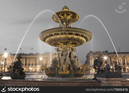 Fontaine des Fleuves, Concorde square, Paris, Ile de France, France