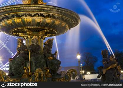 Fontaine des Mers, Concorde square, Paris, Ile de France, France