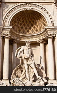 Fontana di Trevi . famous Fontana di Trevi in Rome on a sunny day