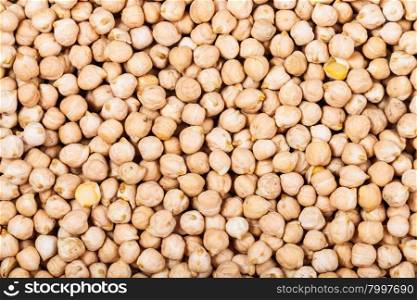 food background - many raw white chickpeas