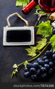 Food background with Wine and Grape.