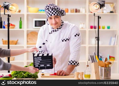 Food cooking tv show in the studio