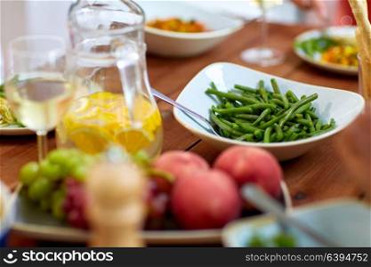 food, culinary and eating concept - vegetable salad in bowl on wooden table. vegetable salad in bowl on wooden table