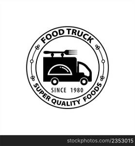 Food Delivery Truck Icon, Food Delivery Icon, Fast Delivery Icon Vector Art Illustration