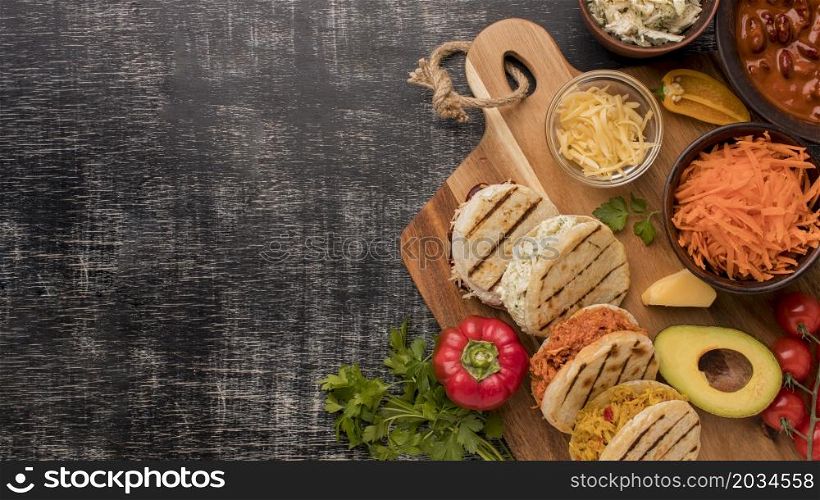 food frame with copy space top view
