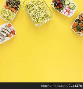 food frame with yellow background