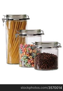 Food in storage jars