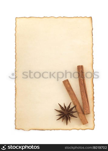 food ingredients and spices isolated on white background