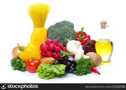 food ingredients isolated on white background