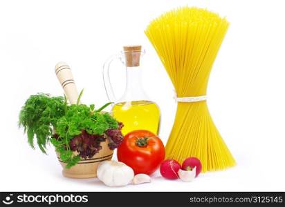 food ingredients isolated on white background
