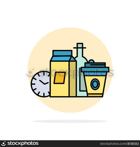 Food, Items, Milk, Items, Coffee Abstract Circle Background Flat color Icon