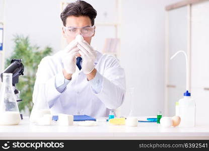 Food scientist testing new stuff in the lab