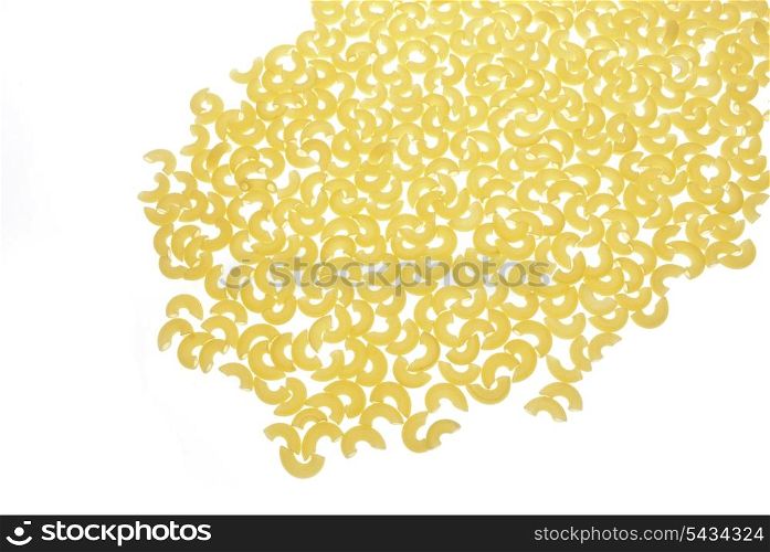 Food texture of macaroni isolated on white background