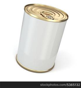 Food tin can on white isolated background. 3d
