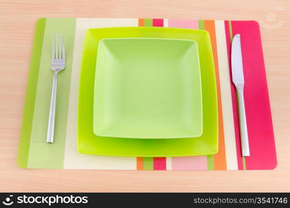 Food utensils on the mat