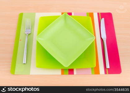 Food utensils on the mat