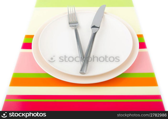 Food utensils served in plate