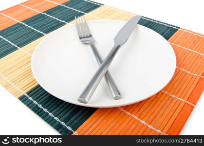 Food utensils served in plate