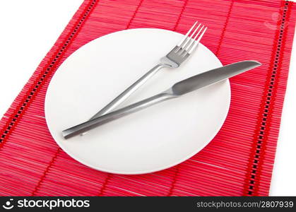 Food utensils served in plate