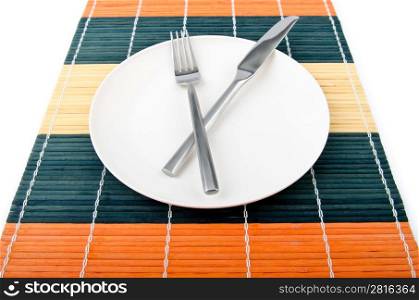 Food utensils served in plate