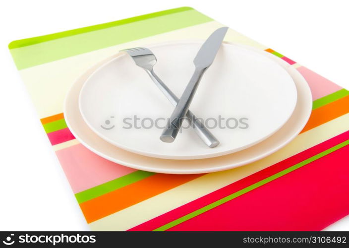 Food utensils served in plate