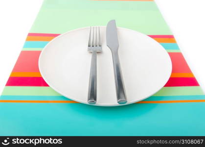 Food utensils served in plate