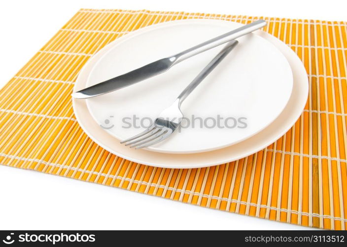 Food utensils served in plate