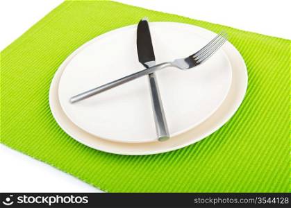 Food utensils served in plate