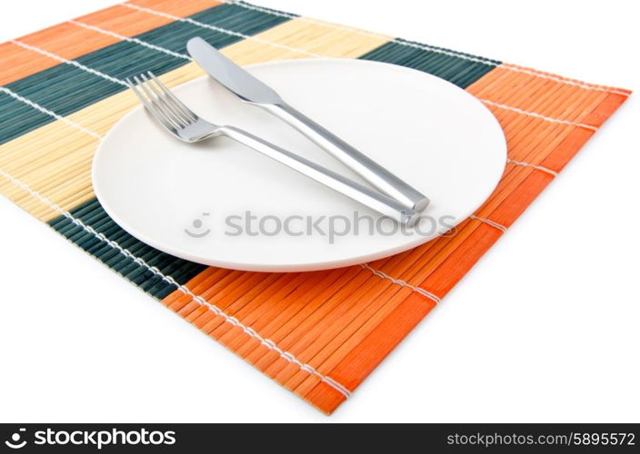 Food utensils served in plate