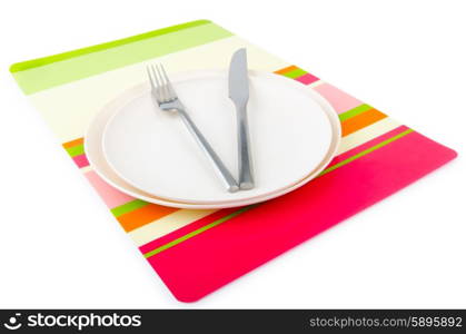 Food utensils served in plate