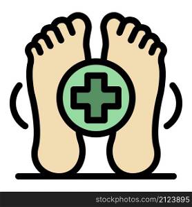 Foot medical help icon. Outline foot medical help vector icon color flat isolated. Foot medical help icon color outline vector