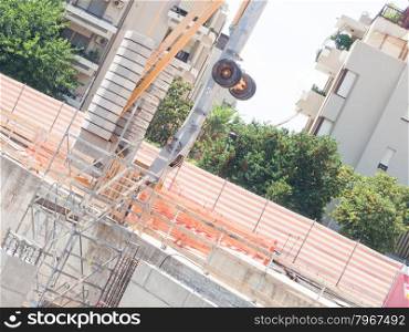 foot of a crane for construction
