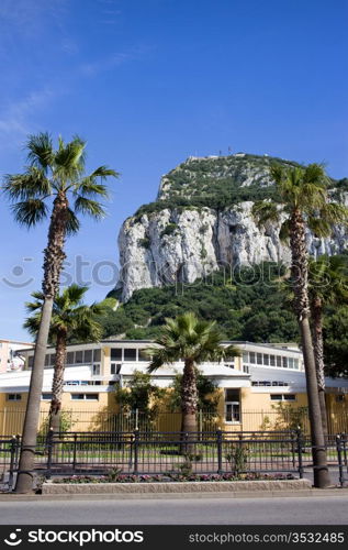 Foot of Gibraltar Rock, southern part of Iberian Peninsula.