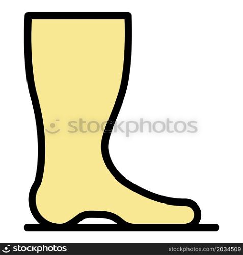 Foot overweight icon. Outline foot overweight vector icon color flat isolated. Foot overweight icon color outline vector