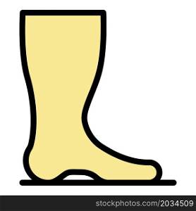 Foot overweight icon. Outline foot overweight vector icon color flat isolated. Foot overweight icon color outline vector