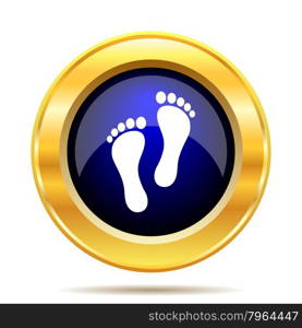 Foot print icon. Internet button on white background.