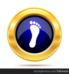 Foot print icon. Internet button on white background.