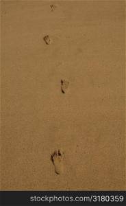 foot prints at beach