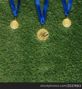 football background with medals
