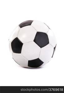 Football ball made of genuine leather isolated on a white background. Soccer ball