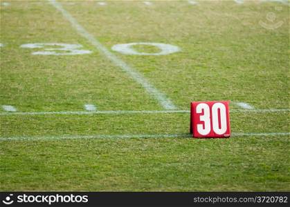 football field 30 twenty yard line marker