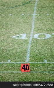football field 40 twenty yard line marker