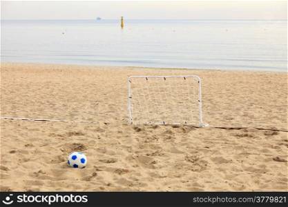 football gate and ball, beach soccer goal