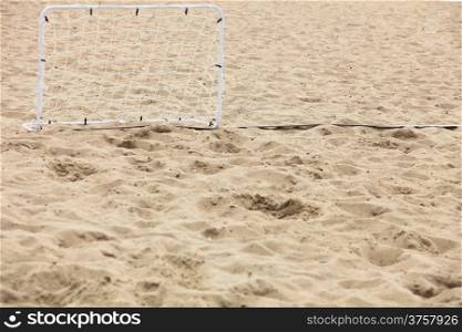 football gate on sandy beach soccer goal